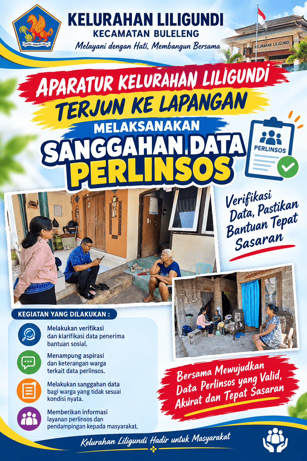 Aparatur Kelurahan Liligundi Terjun ke Lapangan Laksanakan Sanggahan Data Perlindungan Sosial